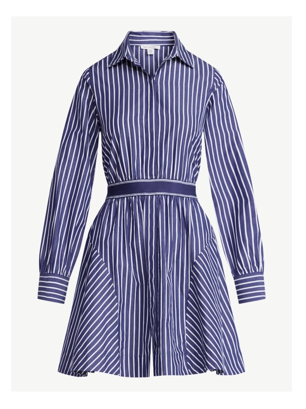 Free Assembly Women's Cotton Mini Shirtdress with Long Sleeves